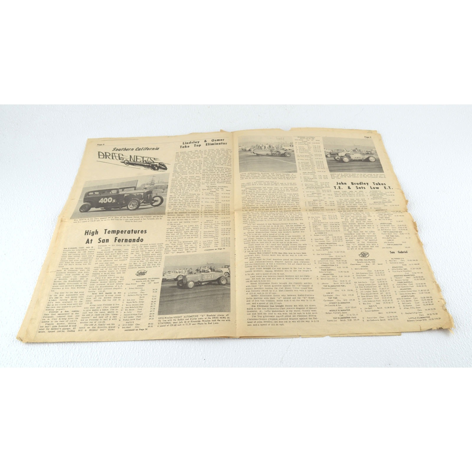 Drag News Aug 7 1959 Vol 5 No 18 Hustler II NHRA Drag Racing Newspaper