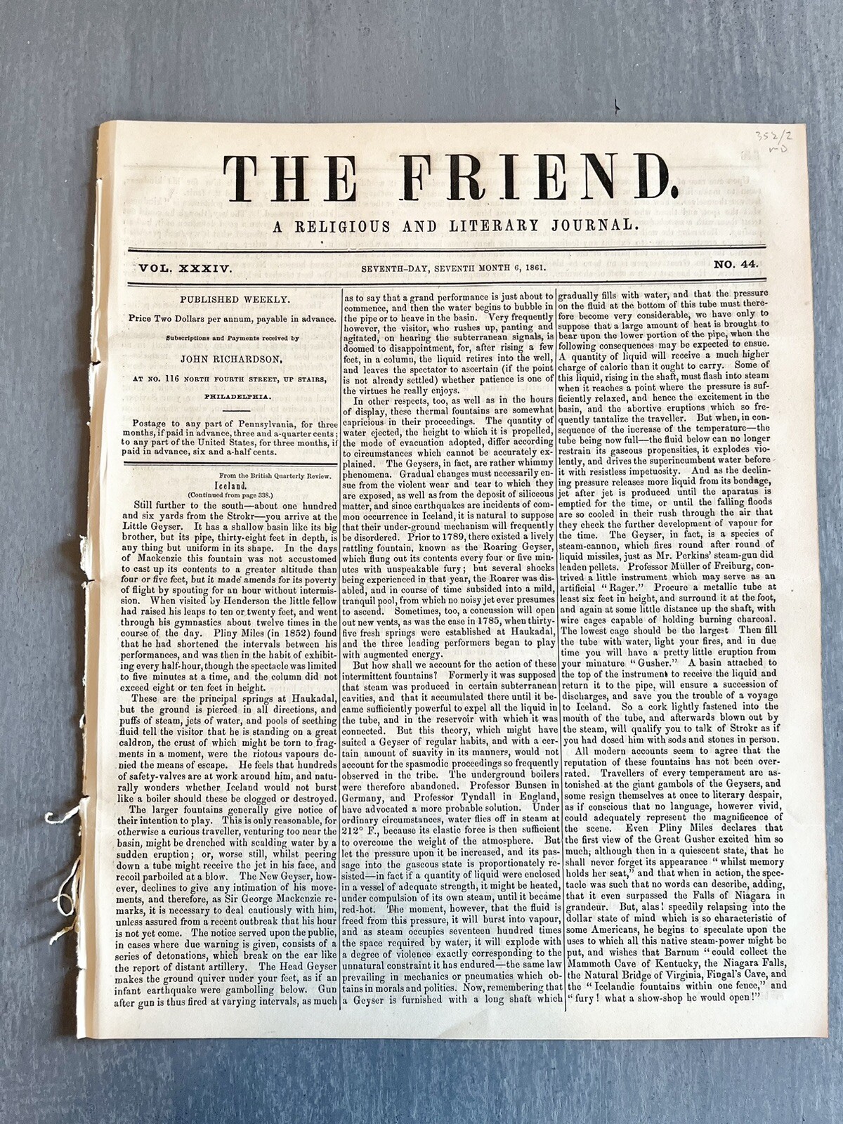 1861 newspaper ABE LINCOLN OCCUPIES MARYLAND Confederate Sympathizers Arrested