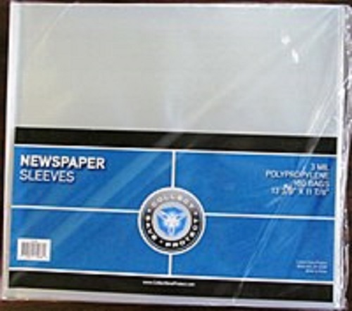 5 NEWSPAPER COLLECTOR STORAGE BAGS SLEEVES ARCHIVAL SAFE FREE SHIPPING