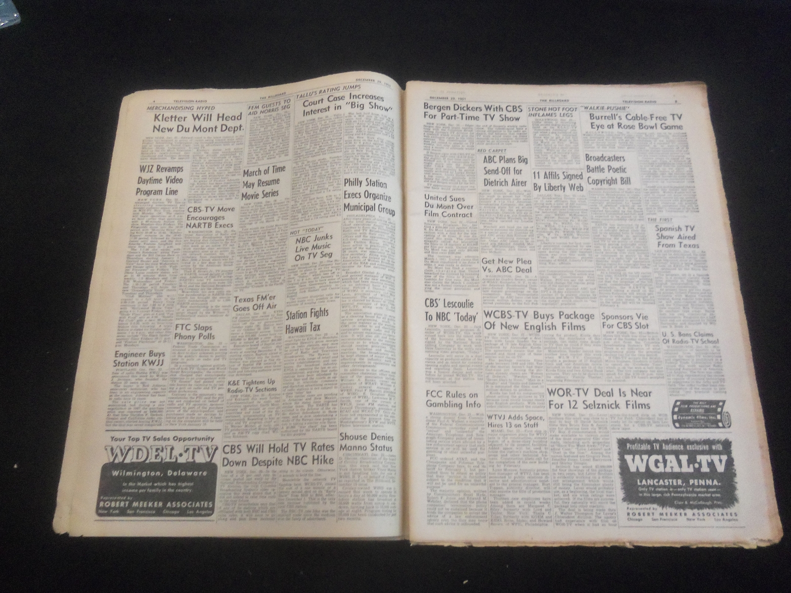 1951 DECEMBER 29 THE BILLBOARD NEWSPAPER – ARTICLES, PHOTOS & ADS – NP 5721