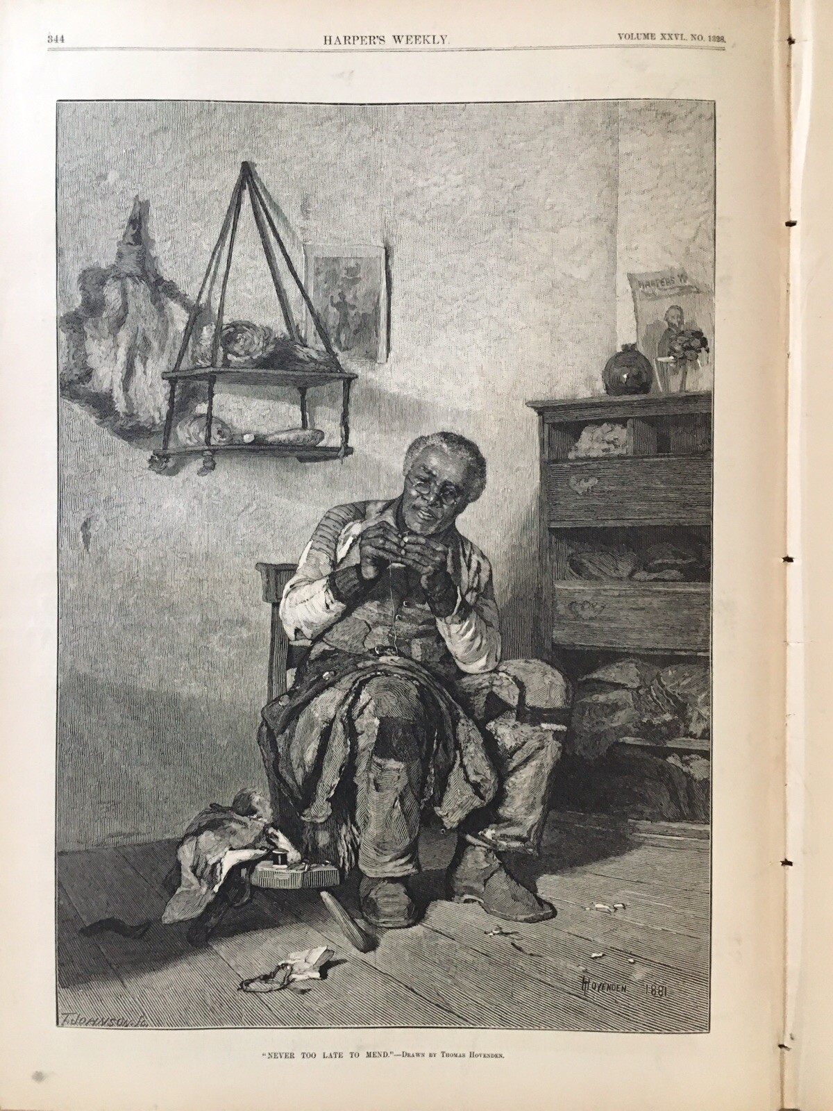 Black America Art-Memorial Decoration Day Nast 1882 Newfoundland Ice Fields