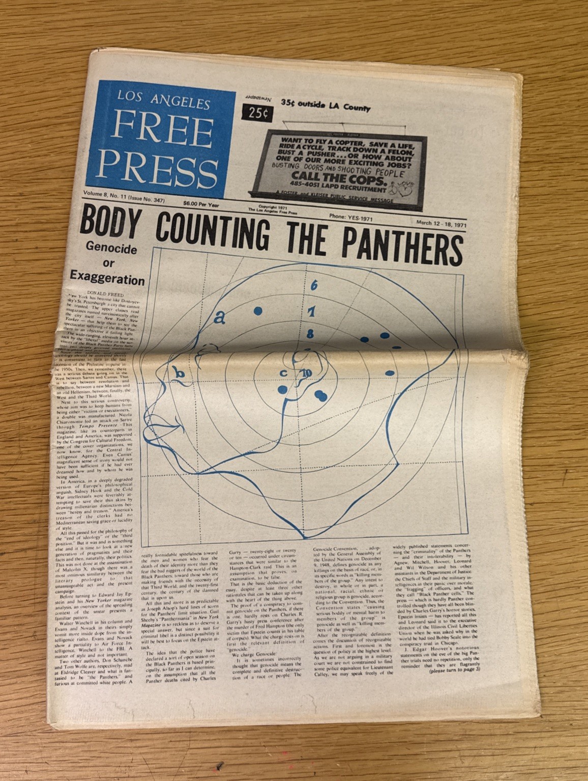 Los Angeles Free Press Lot Of 6 1970-71 VINTAGE COUNTERCULTURE NEWSPAPER ZINE