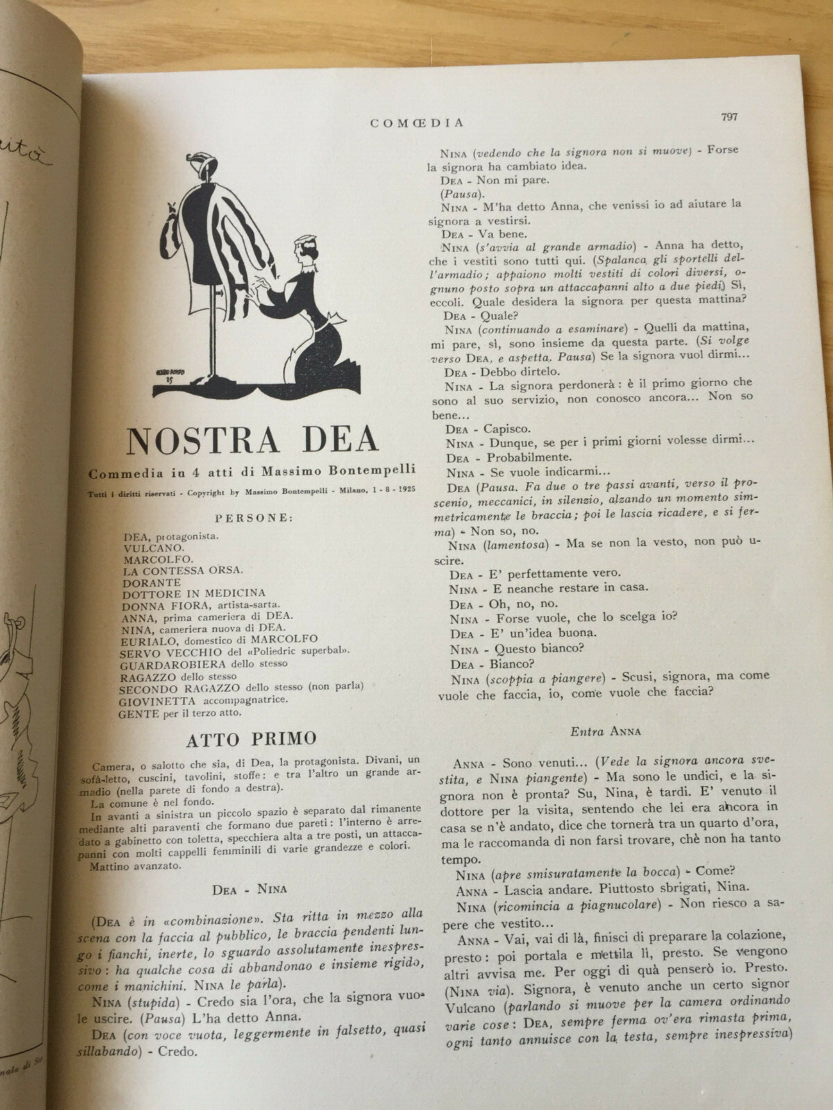 MONDADORI COMEDIA PERIODICO COMEDIA E VITA THEATRALE N 15 1925 BONTEMPELLI 2/19