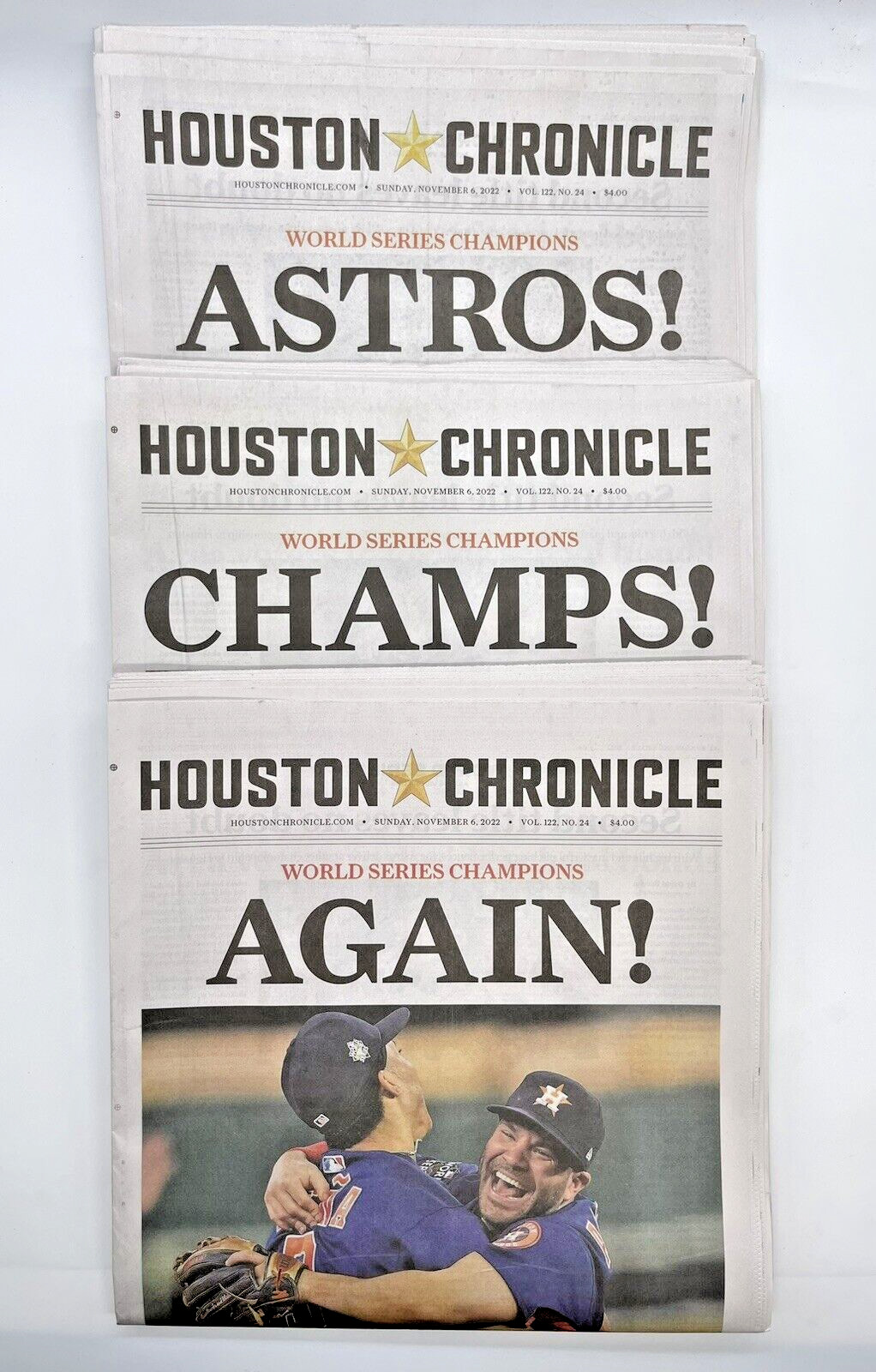 All Three 2022 World Series Houston Astros Houston Chronicle Newspaper’s