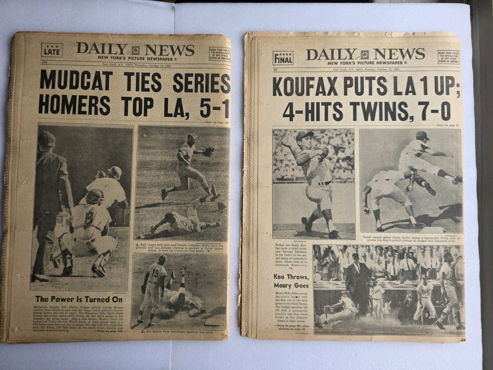 Lot of 2 – GIRL 12, KIDNAP FROM SCHOOL New York Daily News October 12 & 14 1965