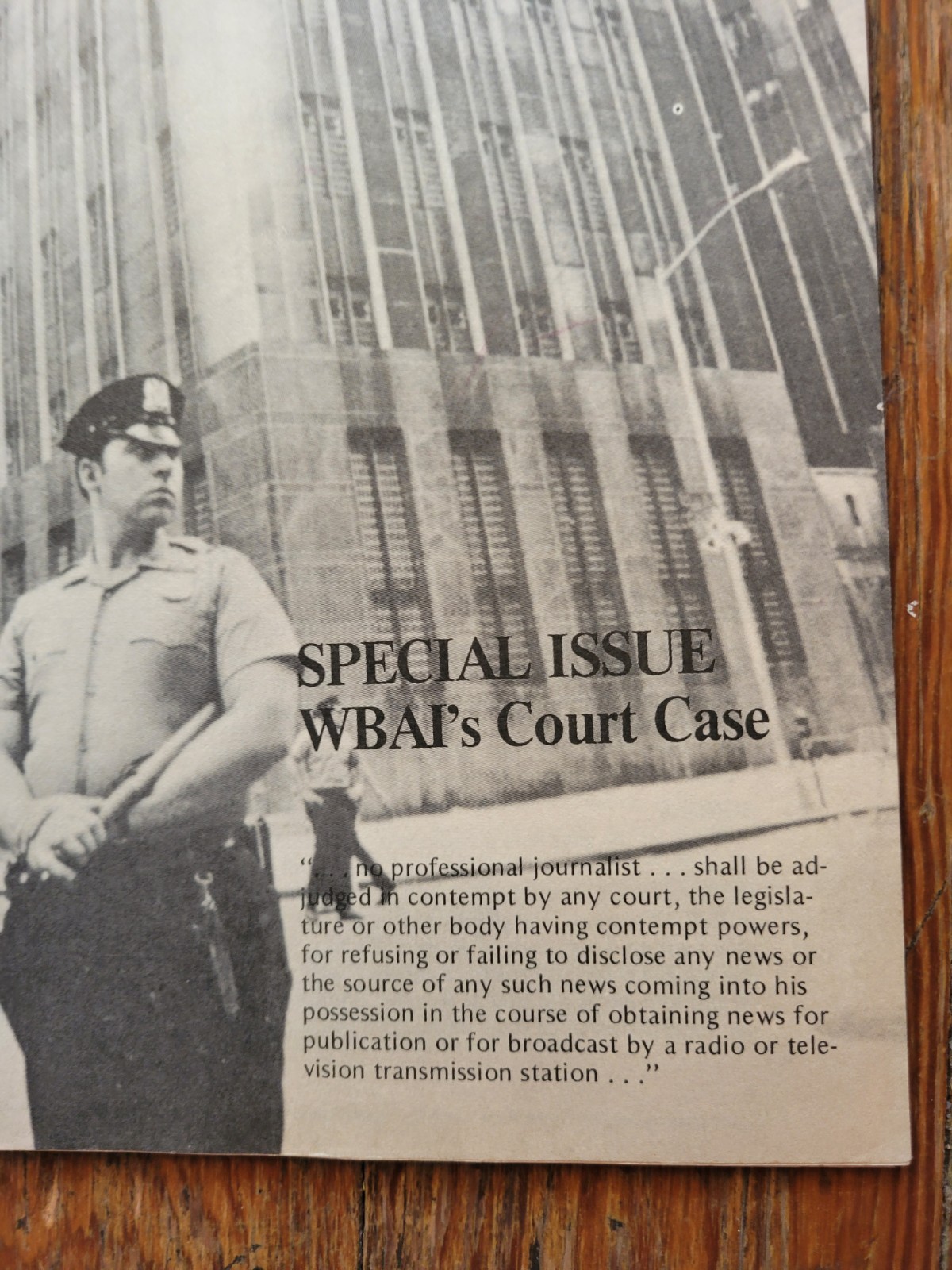 VINTAGE WBAI Magazine, May 1972, Original NEW YORK CITY Radio Station, Court