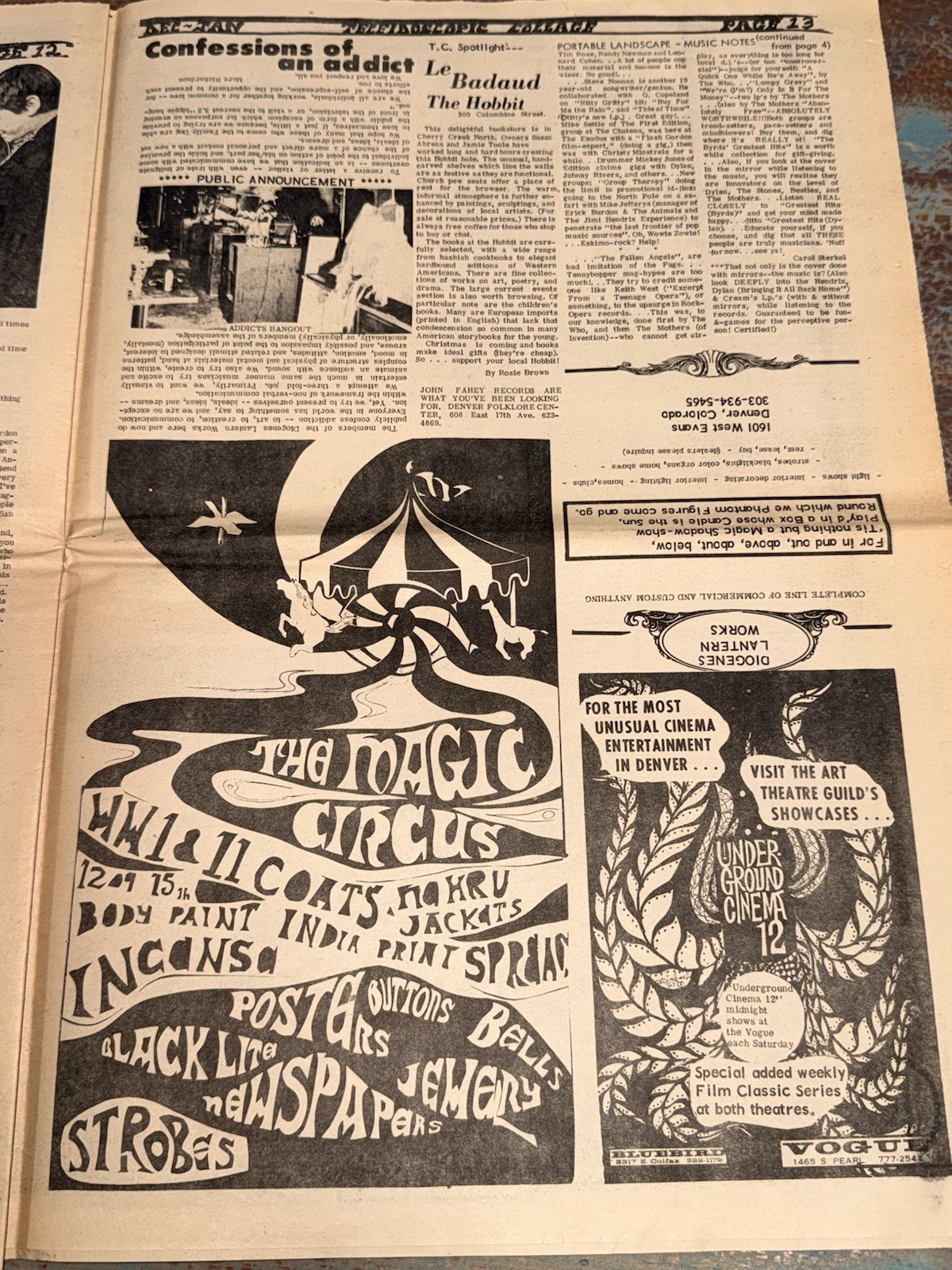 1967 Teleidoscopic Collage Denver The Doors New Year’s Eve Hendrix Family Dog
