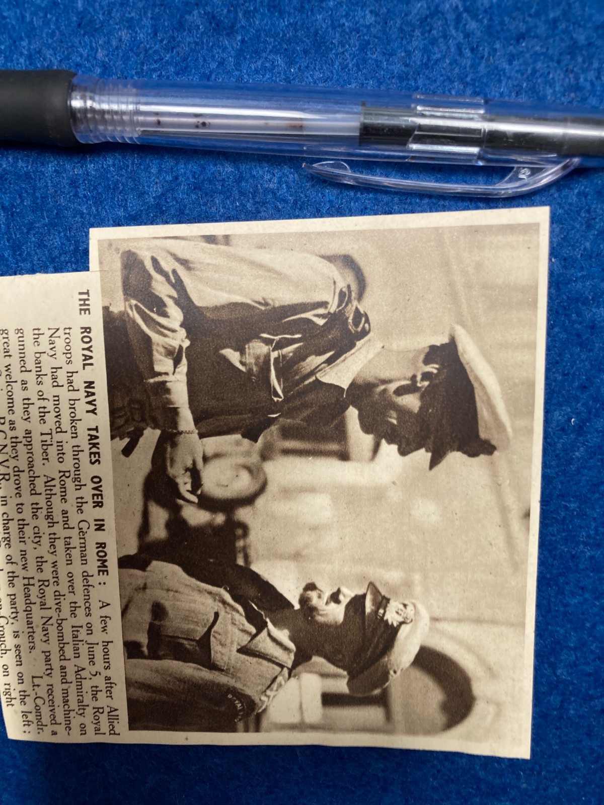 JULY 1944 WW2 Abstract Cutting 9/9 cm Lt. Christopher N. C. Orton, R.N.V.R.