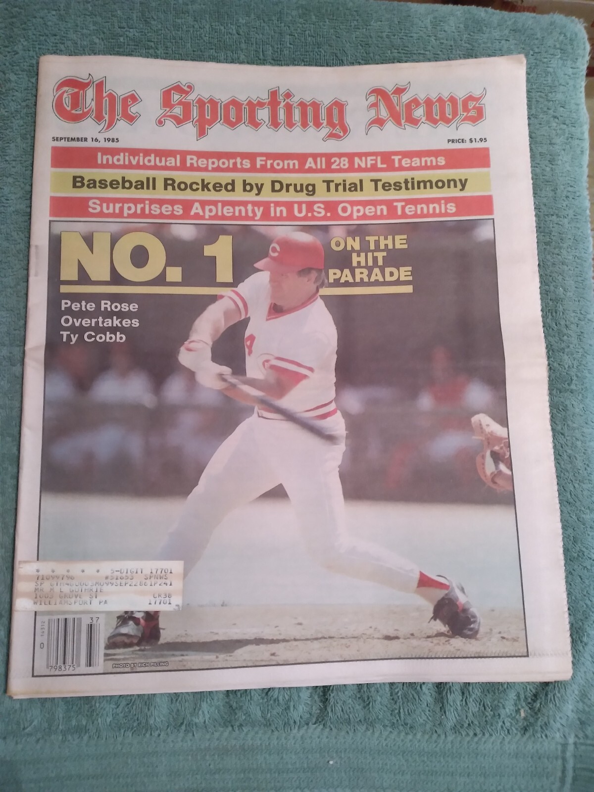September 16, 1985 The Sporting News Cincinnati Reds Legend Pete Rose