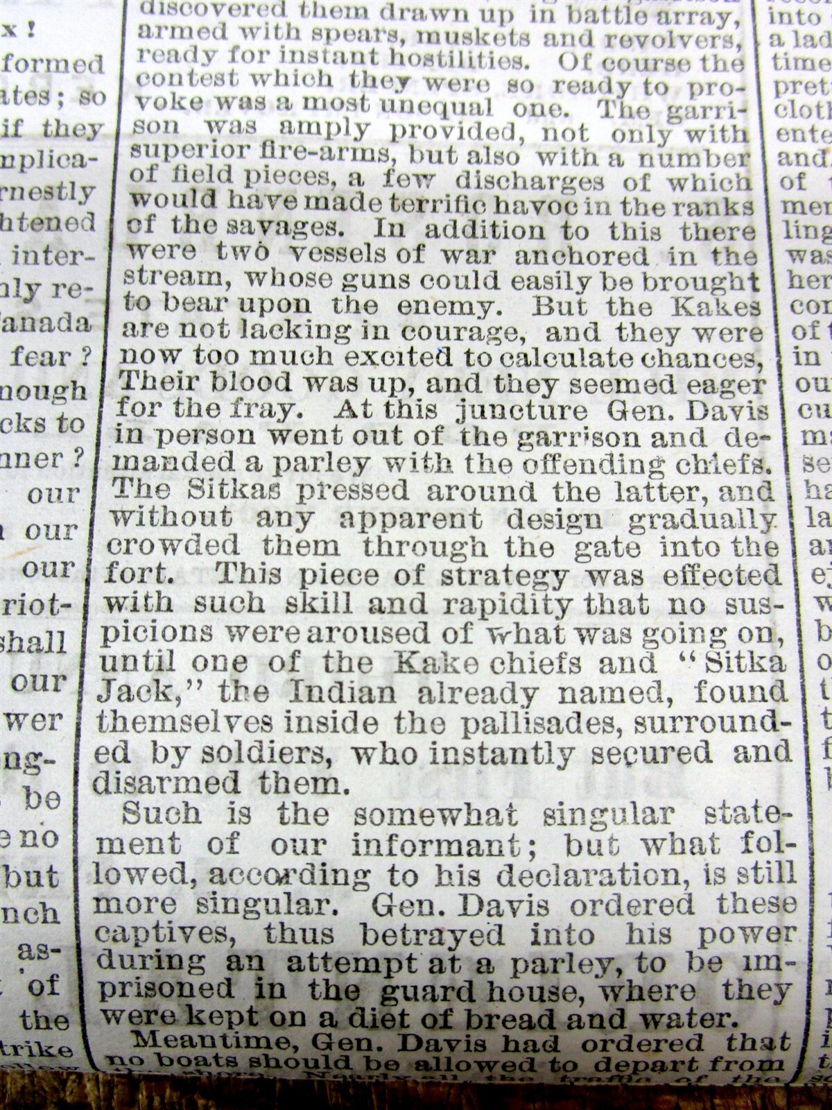 1869 newspaper ALASKA ‘s NATIVE AMERICANS are ABUSED by US SOLDIERS aftrPURCHASE