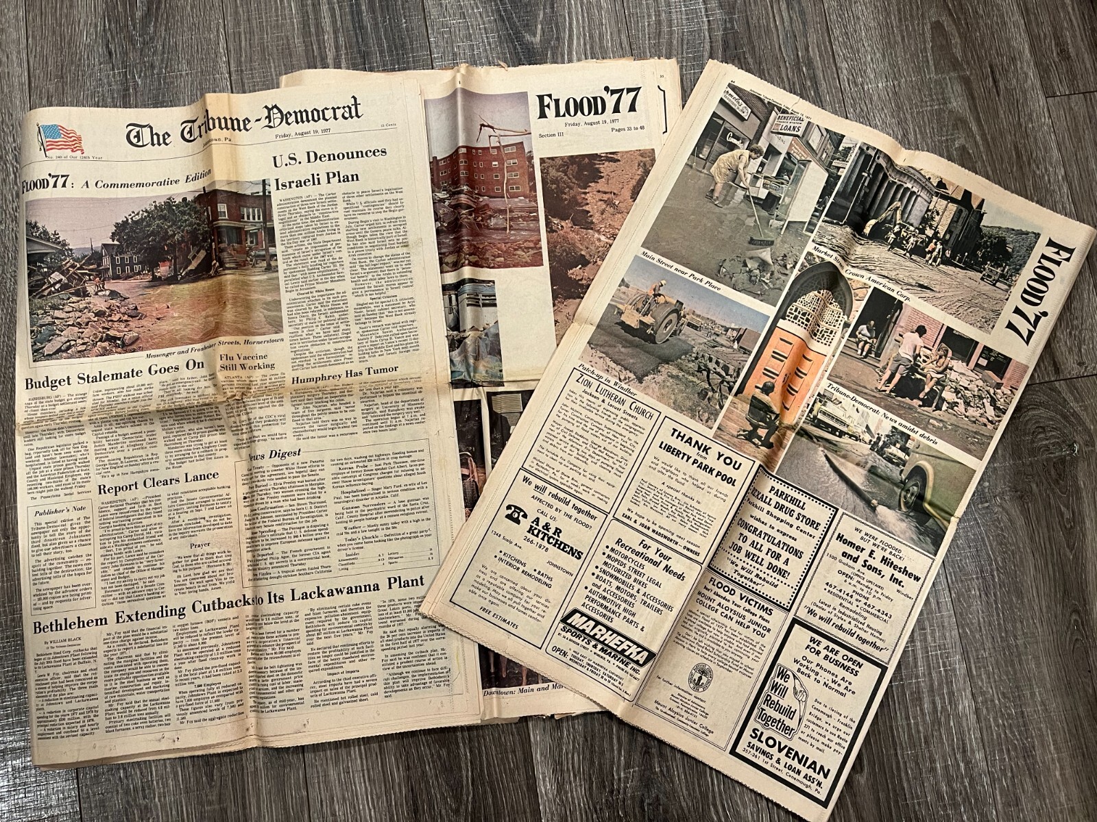 Tribune Democrat Johnstown Flood PA Newspaper Aug 19 1977 Commemorative Edition
