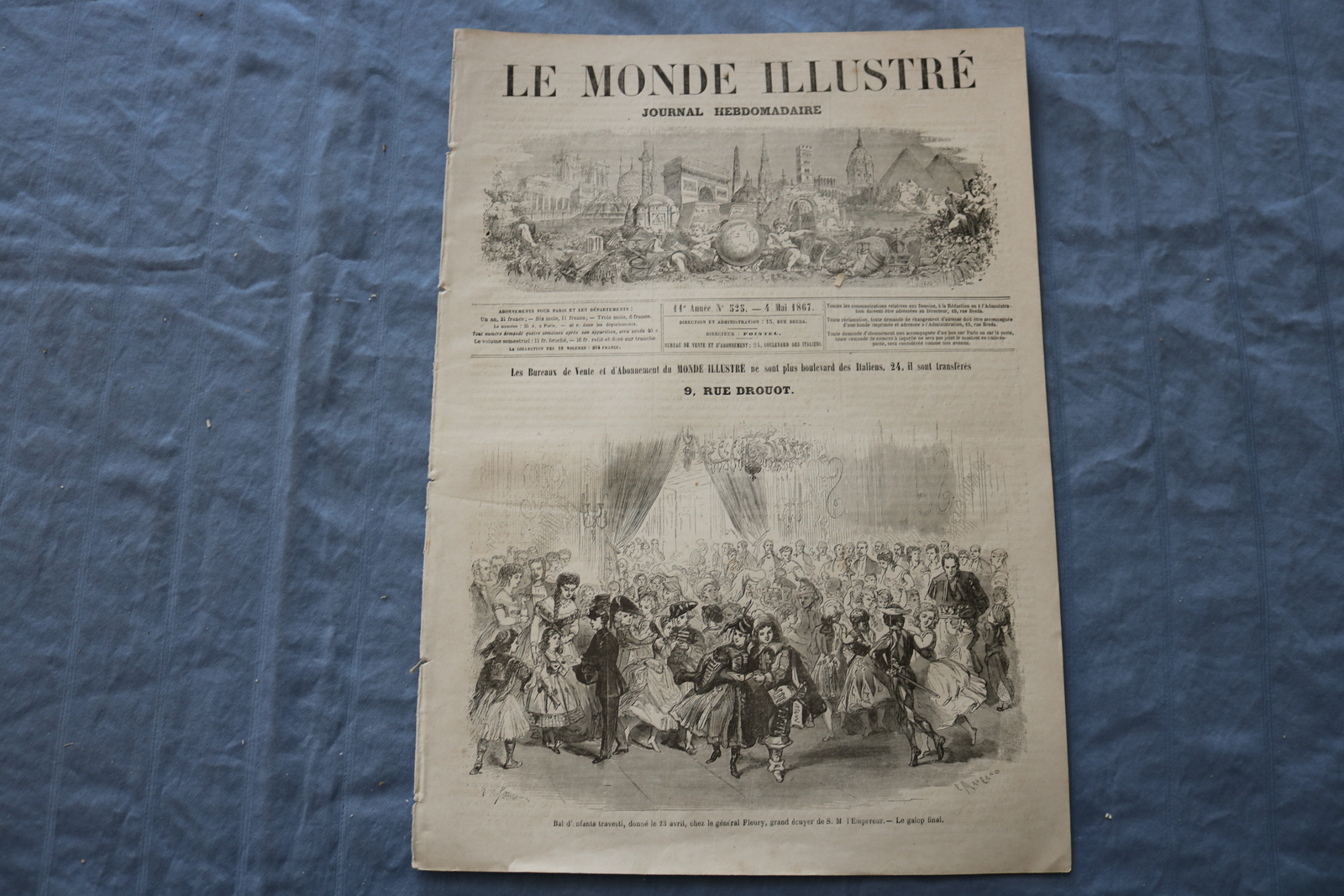 1867 MAY 4 LE MONDE ILLUSTRE MAGAZINE – 9, RUE DROUOT – FRENCH – NP 8446
