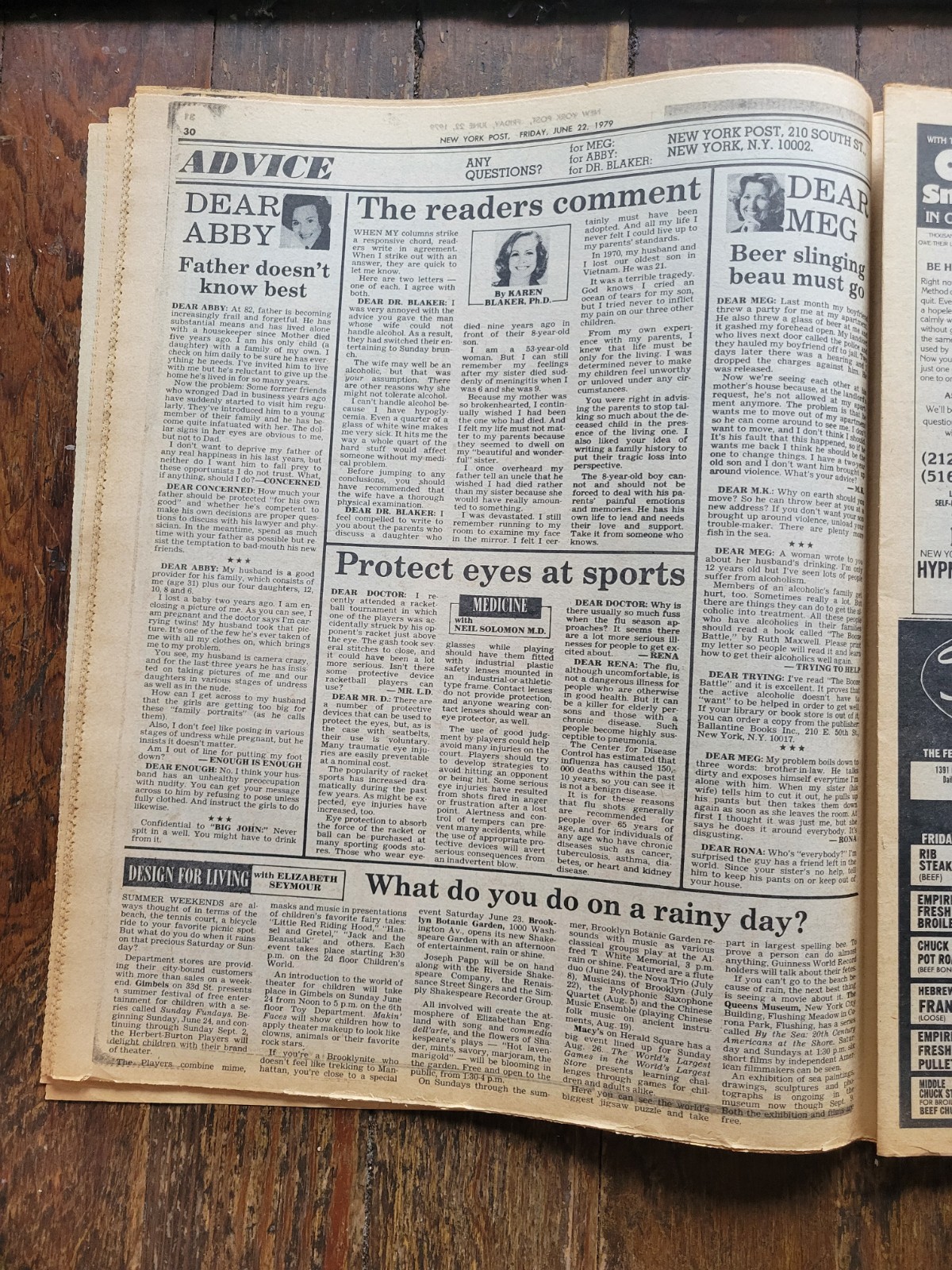 New York Post Newspaper, June 22, 1979, Jeremy Thorpe Freed, Citibank Robbery