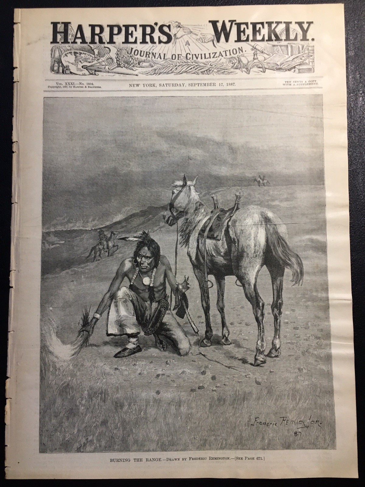 Tennis Championship 1887 Native American Burning Grass-Constitution Centennial
