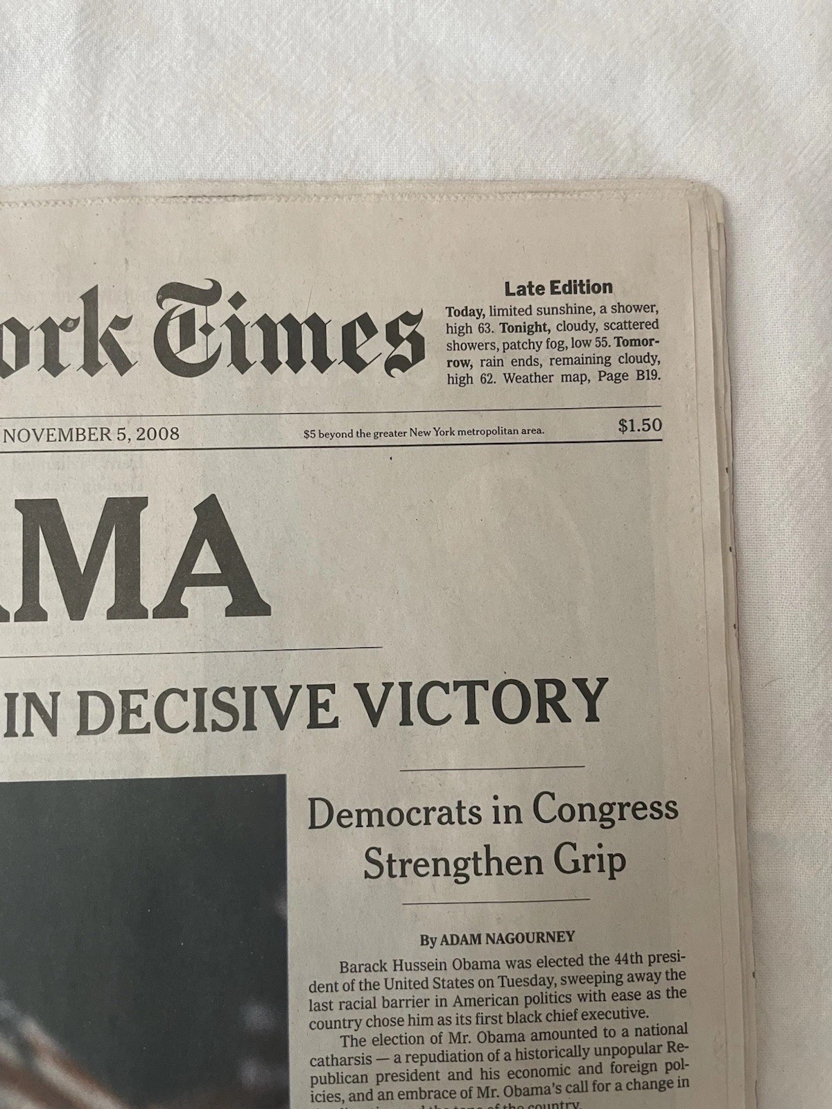 2008 New York Times Obama Rare Commemorative Edition Newsprint Set of 2 Superb!!