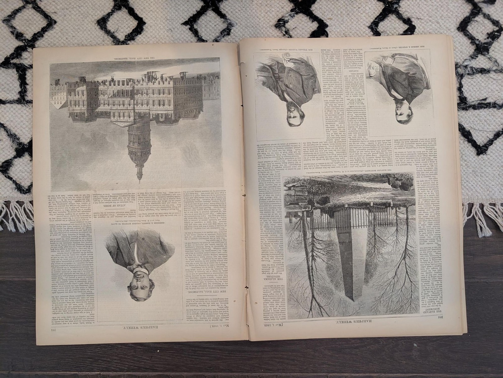May 1 1869 Harpers Weekly, Velocipede Bicycle Mania, Yorktown Surrender, Shakesp