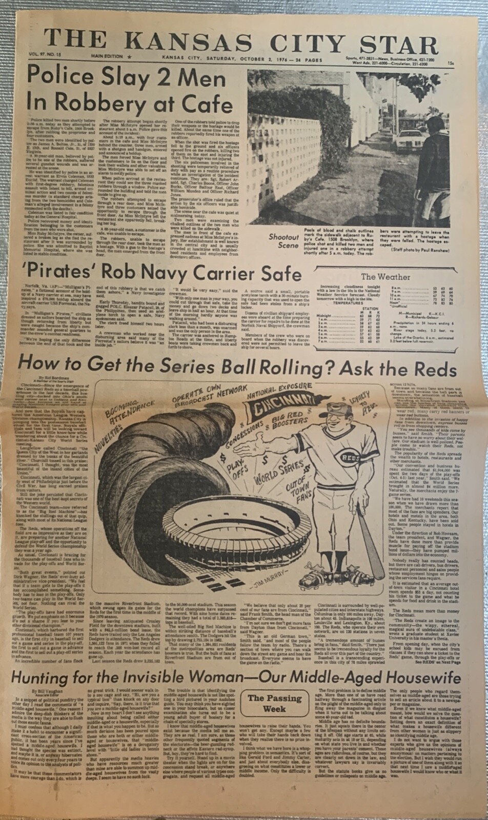 Cincinnati Reds- Big Red Machine – 10/2/76 KC Star “A” Section