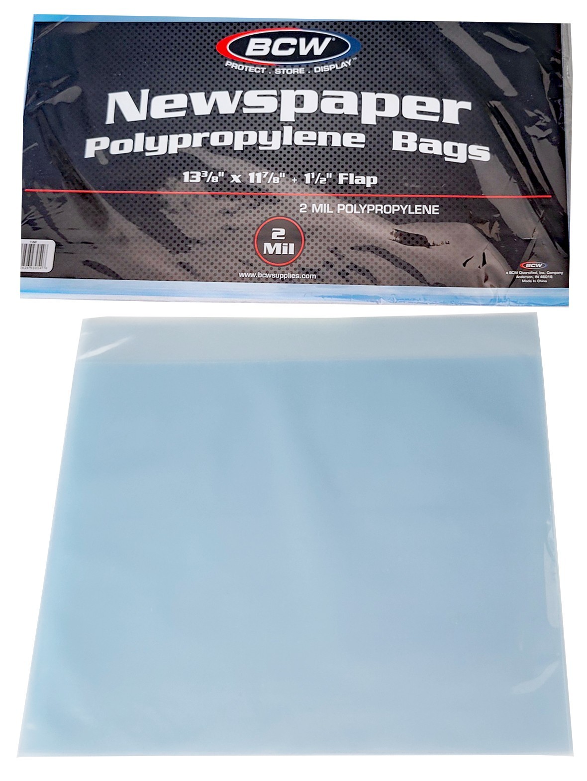 10 BCW 13-3/8 X 11-7/8″ Newspaper Storage Bags 1.5 inch Flap Archival Clear Poly