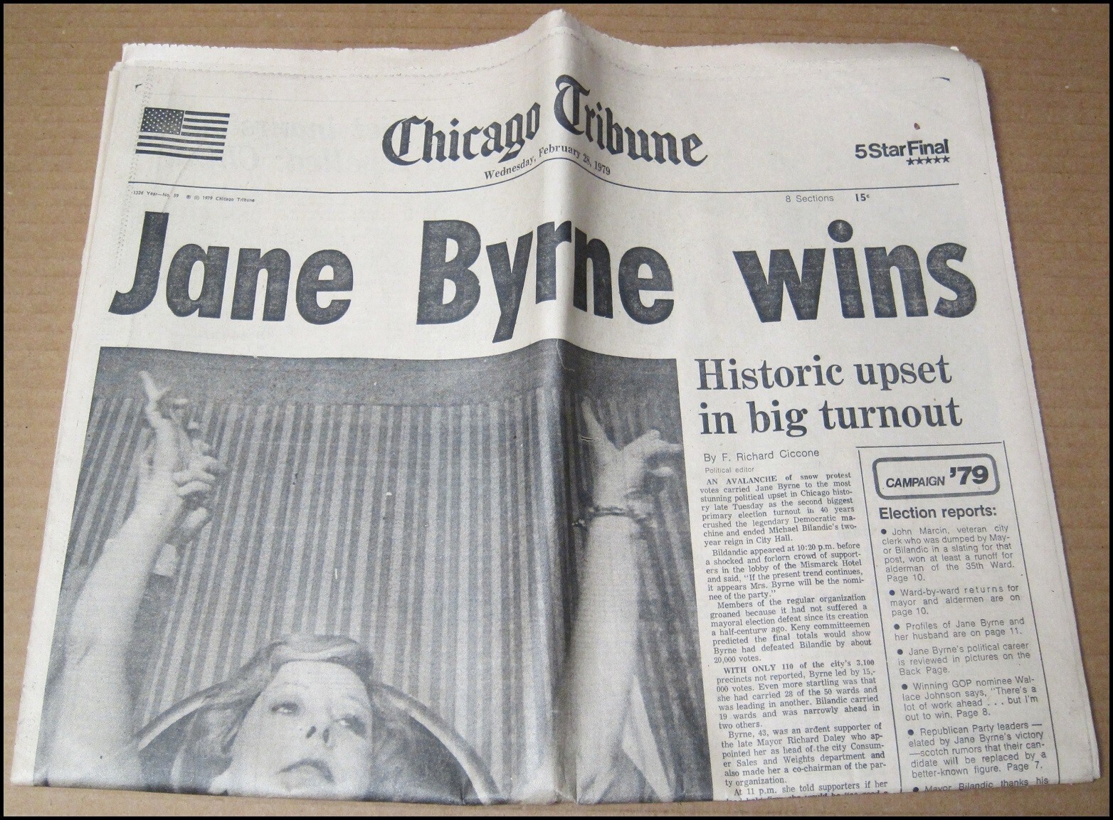 1979 Jane Byrne Wins Mayoral Primary Chicago Tribune Newspaper Mayor of Chicago