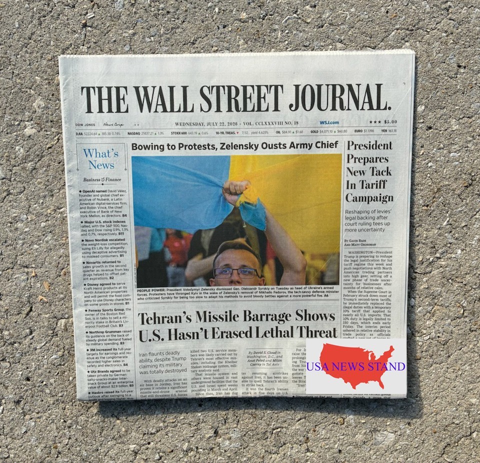 WALL STREET JOURNAL – WEDNESDAY JULY 22, 2026 (BOSTON RED SOX – UK LIVERPOOL FC)