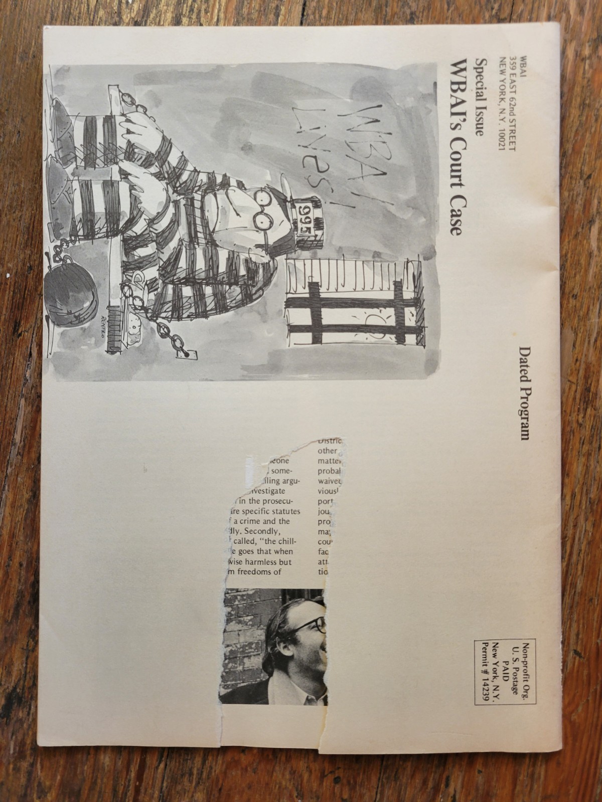 VINTAGE WBAI Magazine, May 1972, Original NEW YORK CITY Radio Station, Court