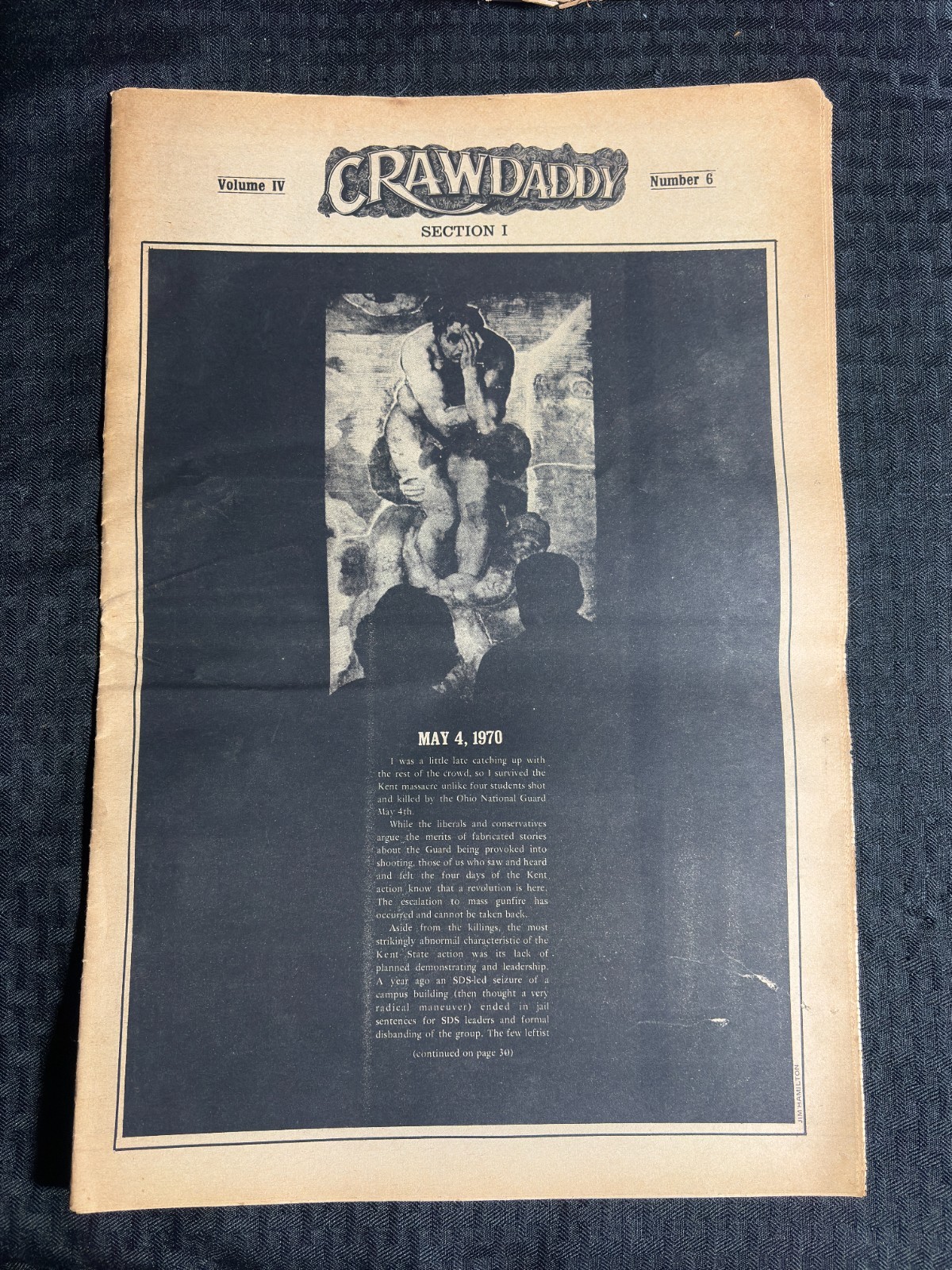 1970 CRAWDADDY Music Newspaper v.4 #6 Section 1 FN 6.0 Kent State