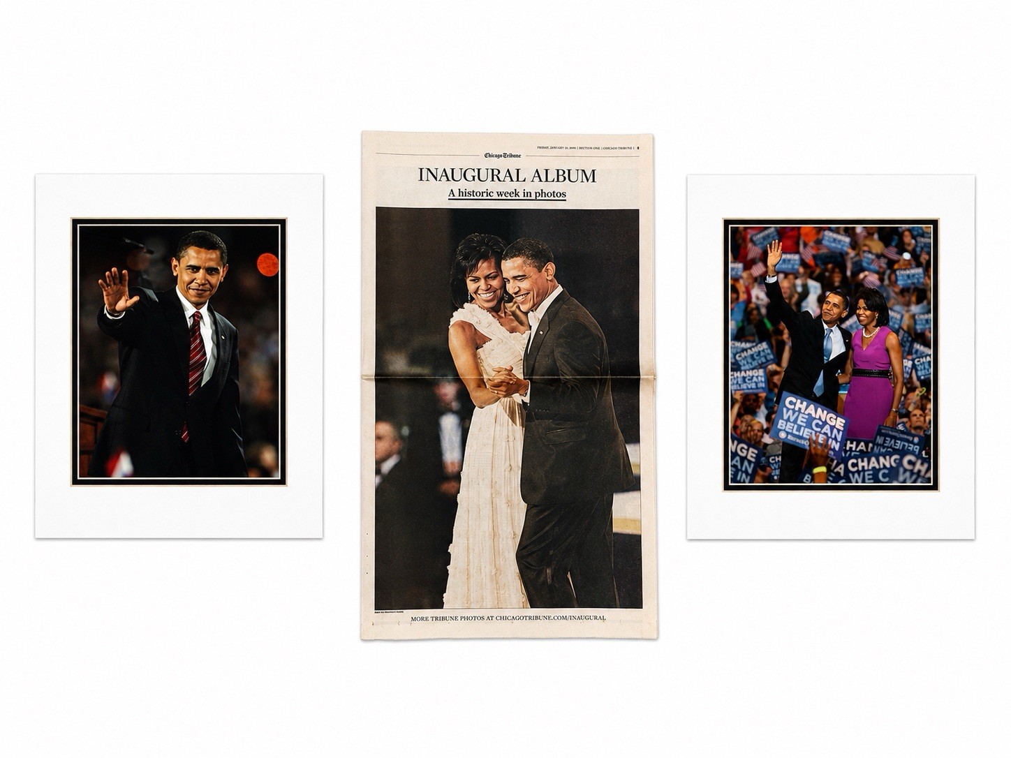 Barack Obama News Paper With Posters Sealed Chicago Tribune