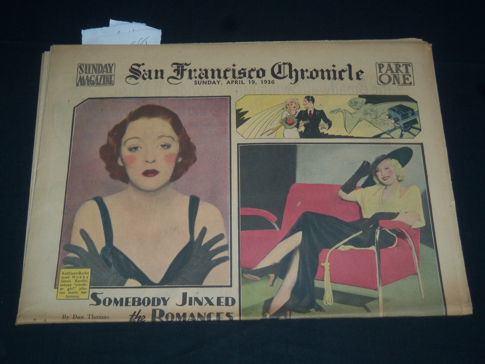 1936 APRIL SAN FRANCISCO CHRONICLE MAGAZINE SECTIONS – GOOSE GOSLIN AD – NP 3712