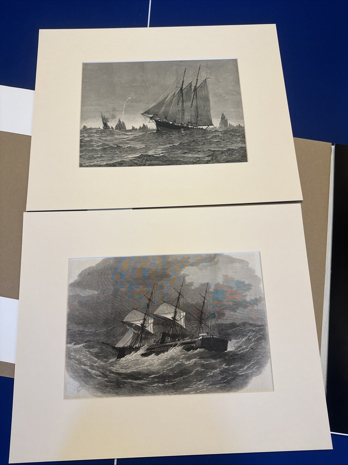 1870 1887 Illustrated London News- 2 Fine Engravings North Sea Trawling