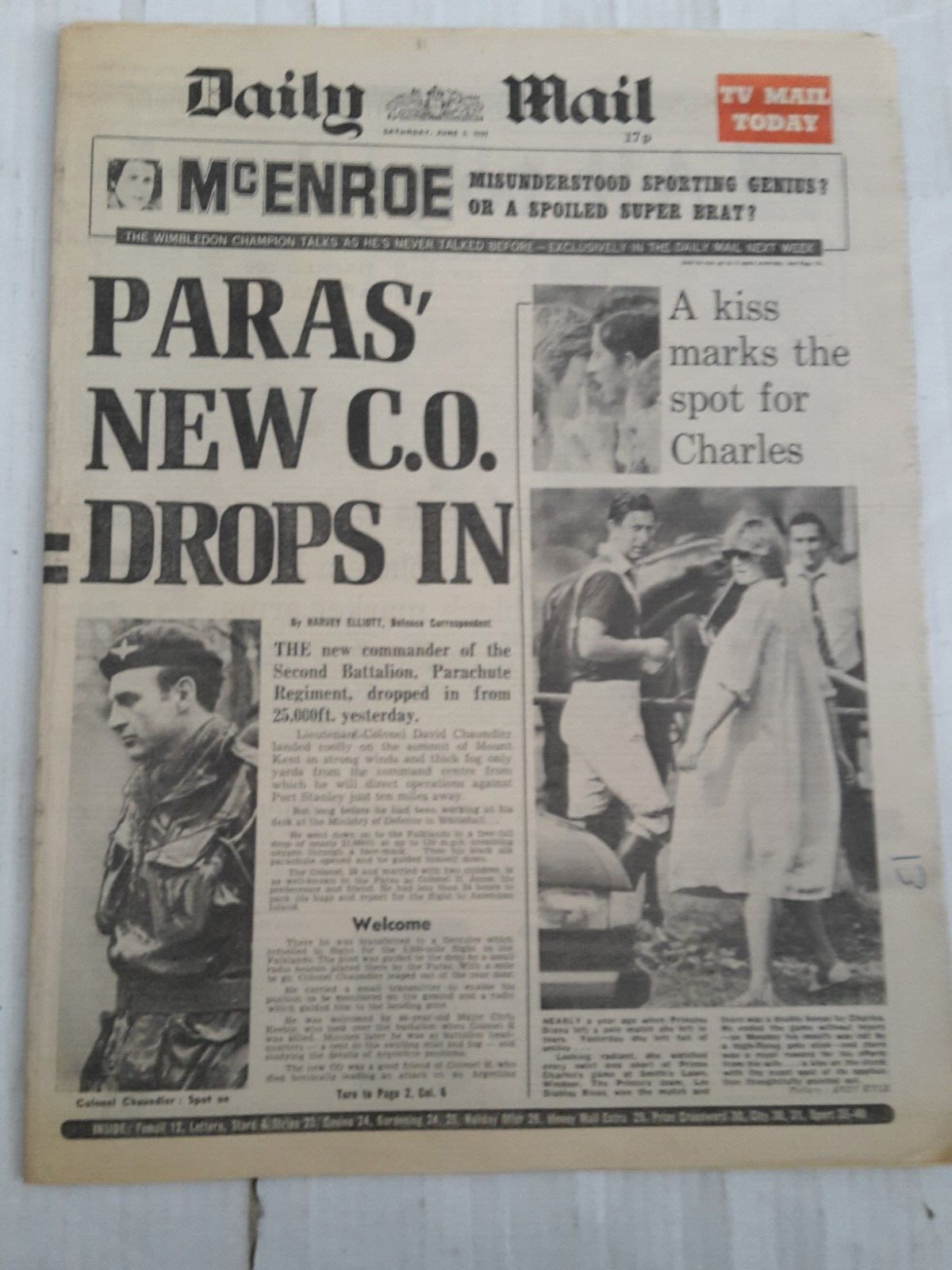 DAILY MAIL Newspaper 5 JUNE 1982 – Princess Diana, Falklands etc