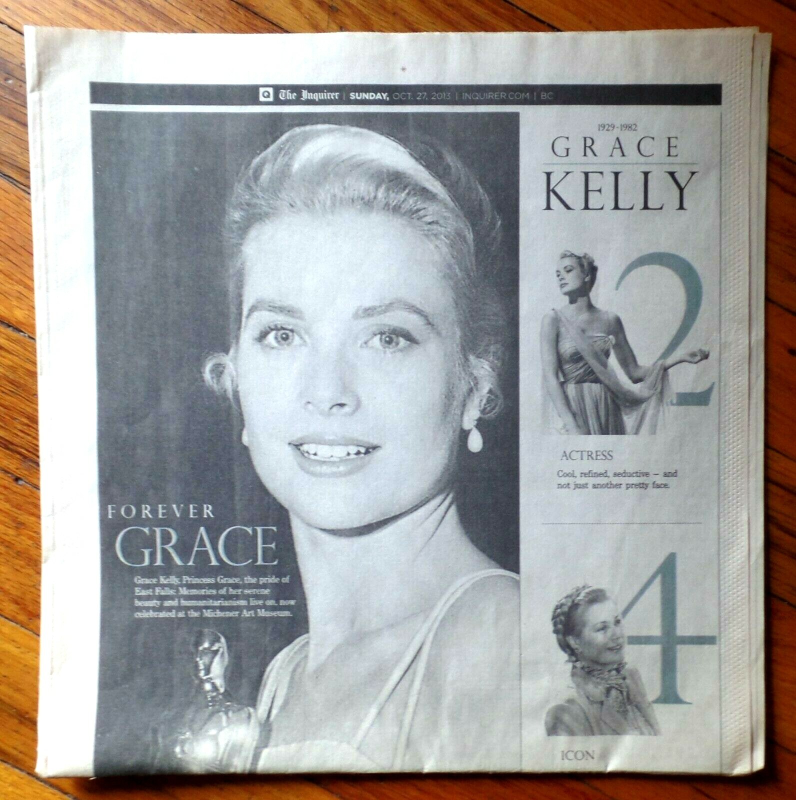The Philadelphia Inquirer October 27, 2013 GRACE KELLY 1929-1982 (al)