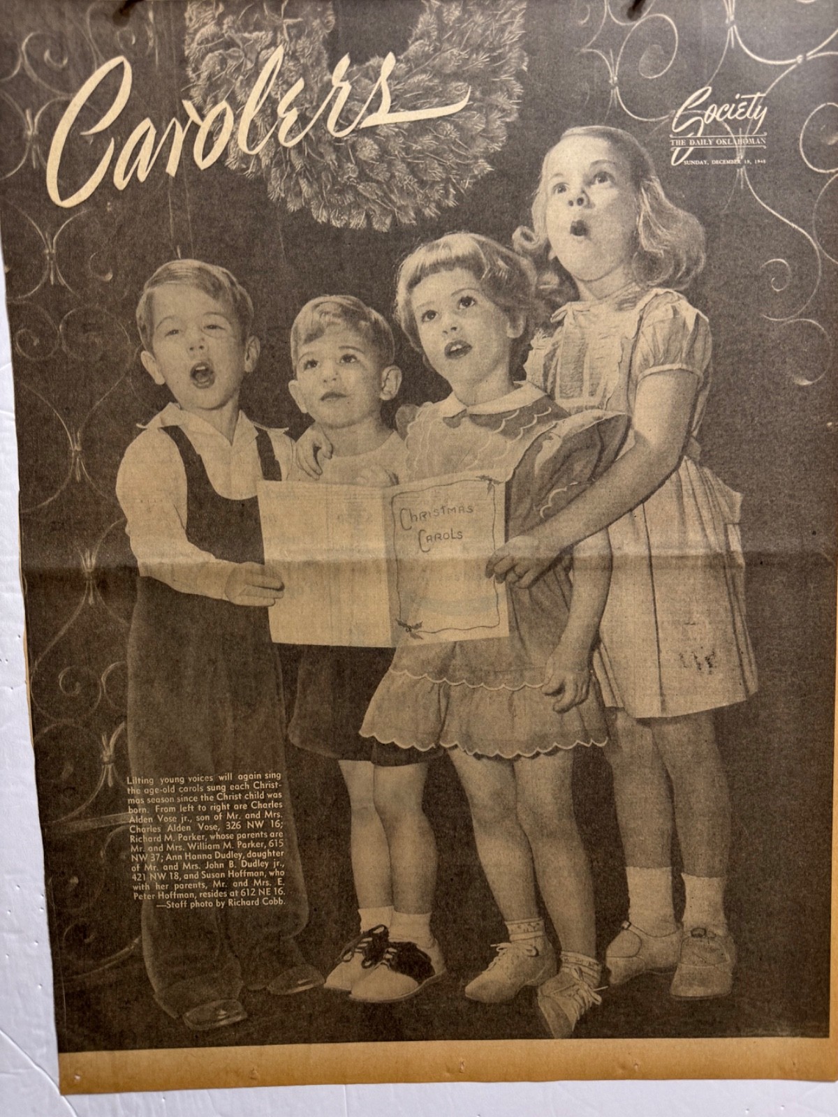 1948 CHRISTMAS & NEW YEAR OKLA.CITY NEWSPAPER PAGES FREE SHIPPING