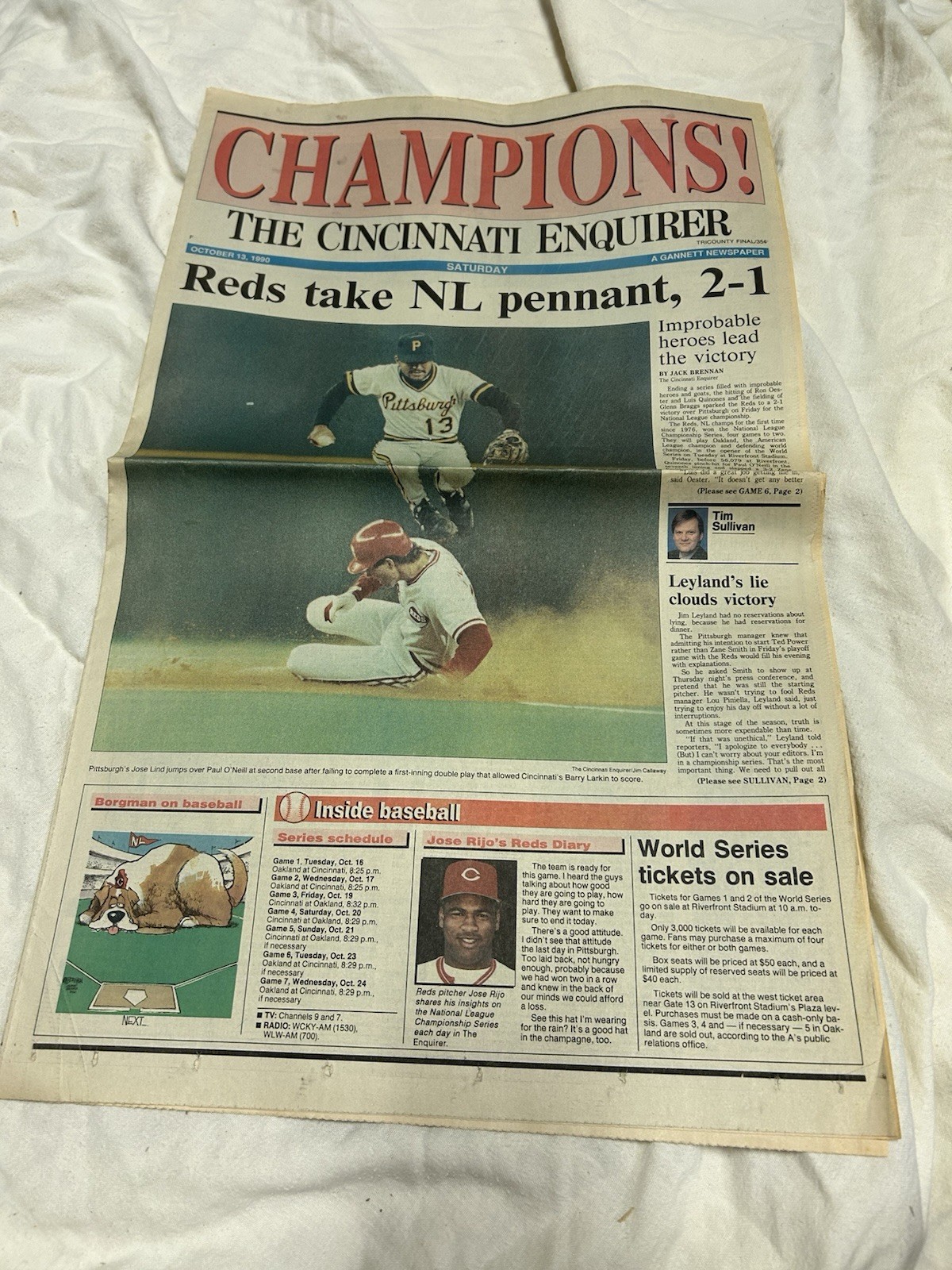 October 13, 1990 The Cincinnati Enquirer Cincinnati Reds win the National League