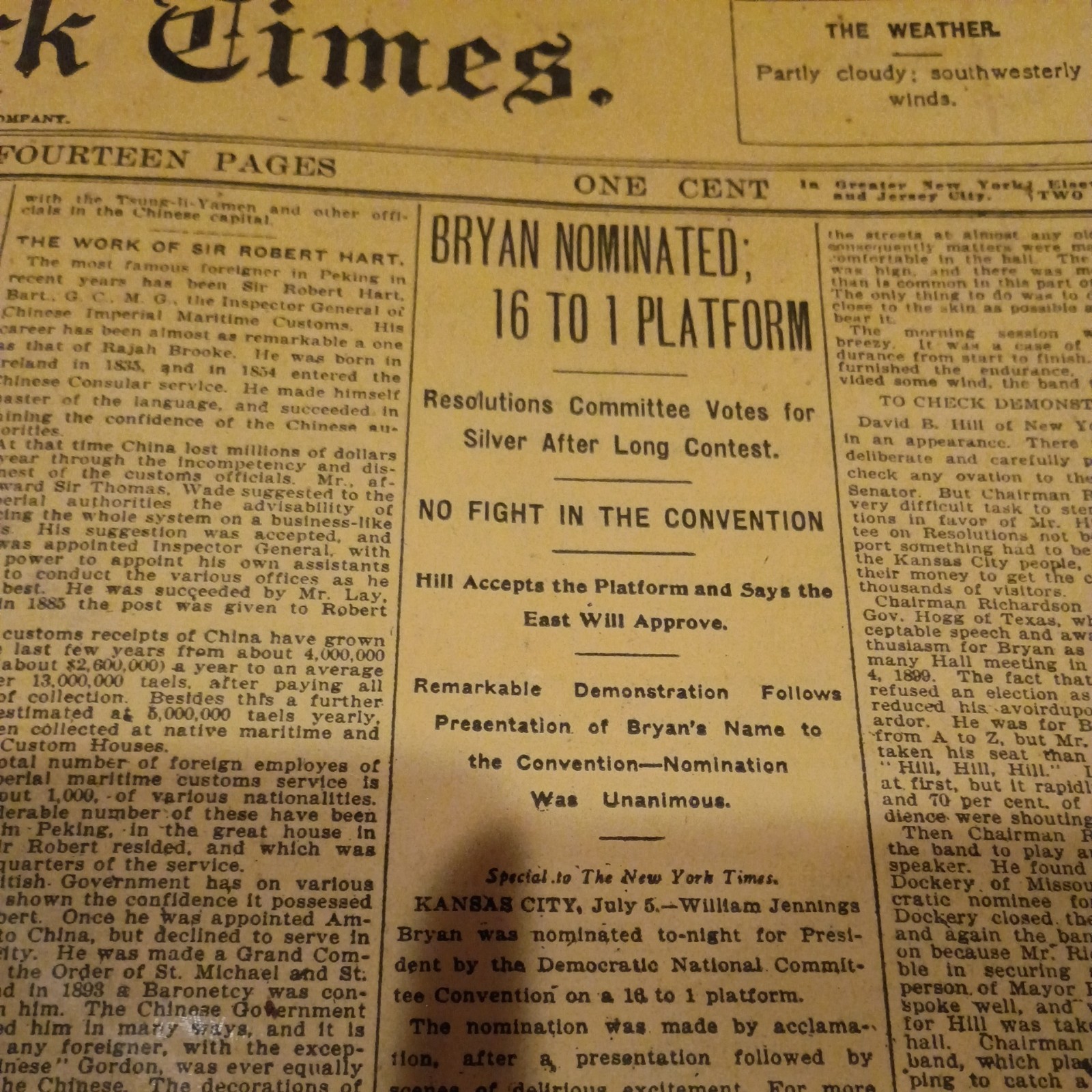 New York Times Newspape July 6, 1900; June 24, 1904; June 7, 1884; July 12, 1884