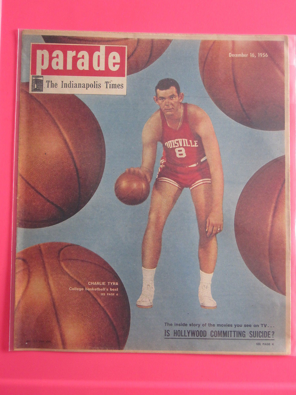 CHARLIE TYRA LOUISVILLE basketball PARADE magazine The Indianapolis Times 1956