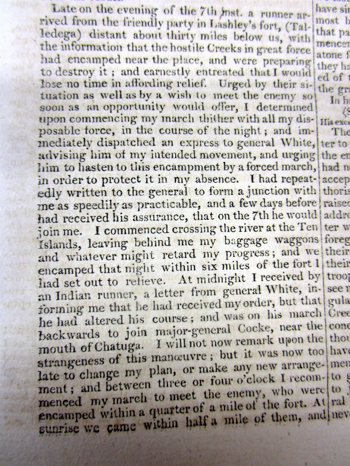 3 1813 newspapers RED STICK CREEK INDIAN WAR Andrew Jackson & TENNESSEE MILITIA