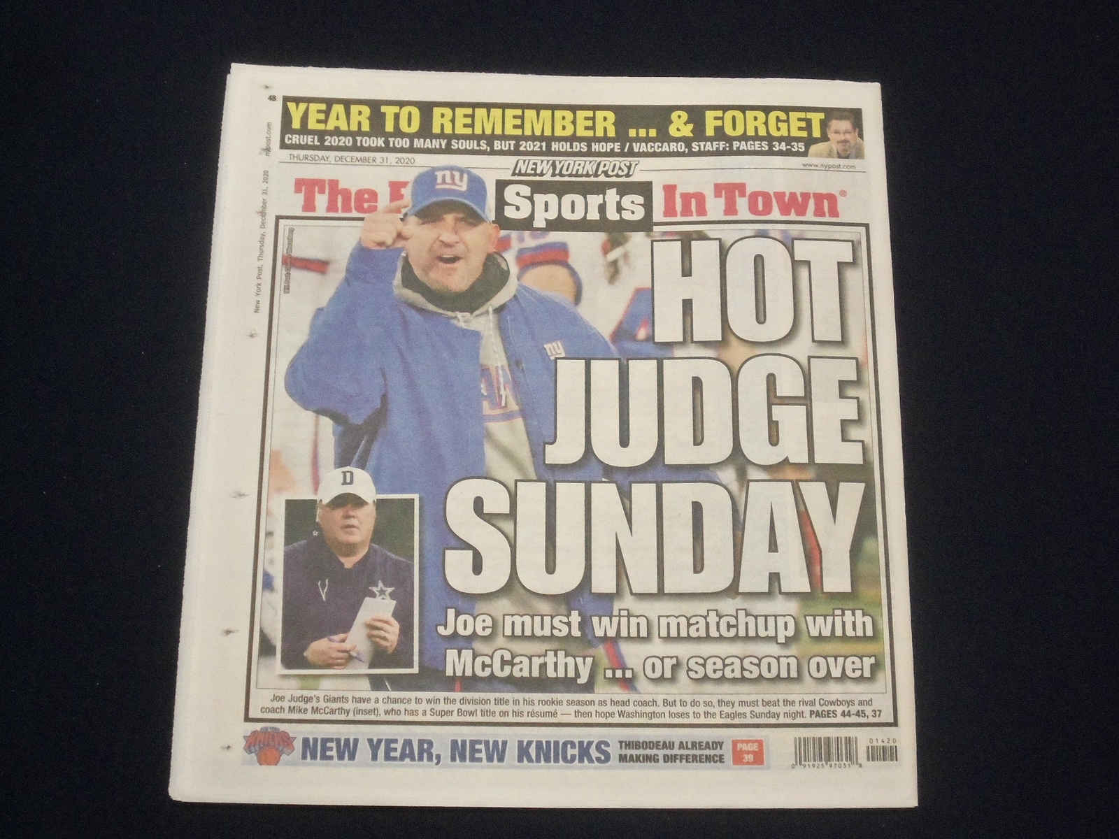 2020 DECEMBER 31 NEW YORK POST NEWSPAPER – NEW YEAR’S HEAVE – GOOD RIDDANCE 2020