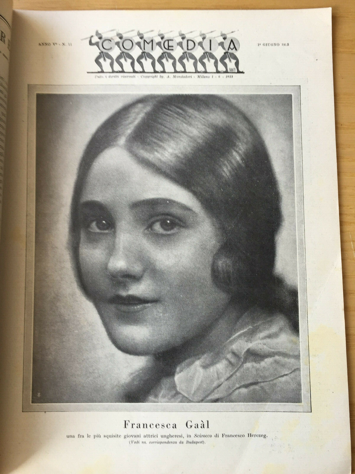 MONDADORI COMEDIA PERIODICO COMEDIA E VITA THEATRALE N° 11 1923 S. D’AMICO 2/19