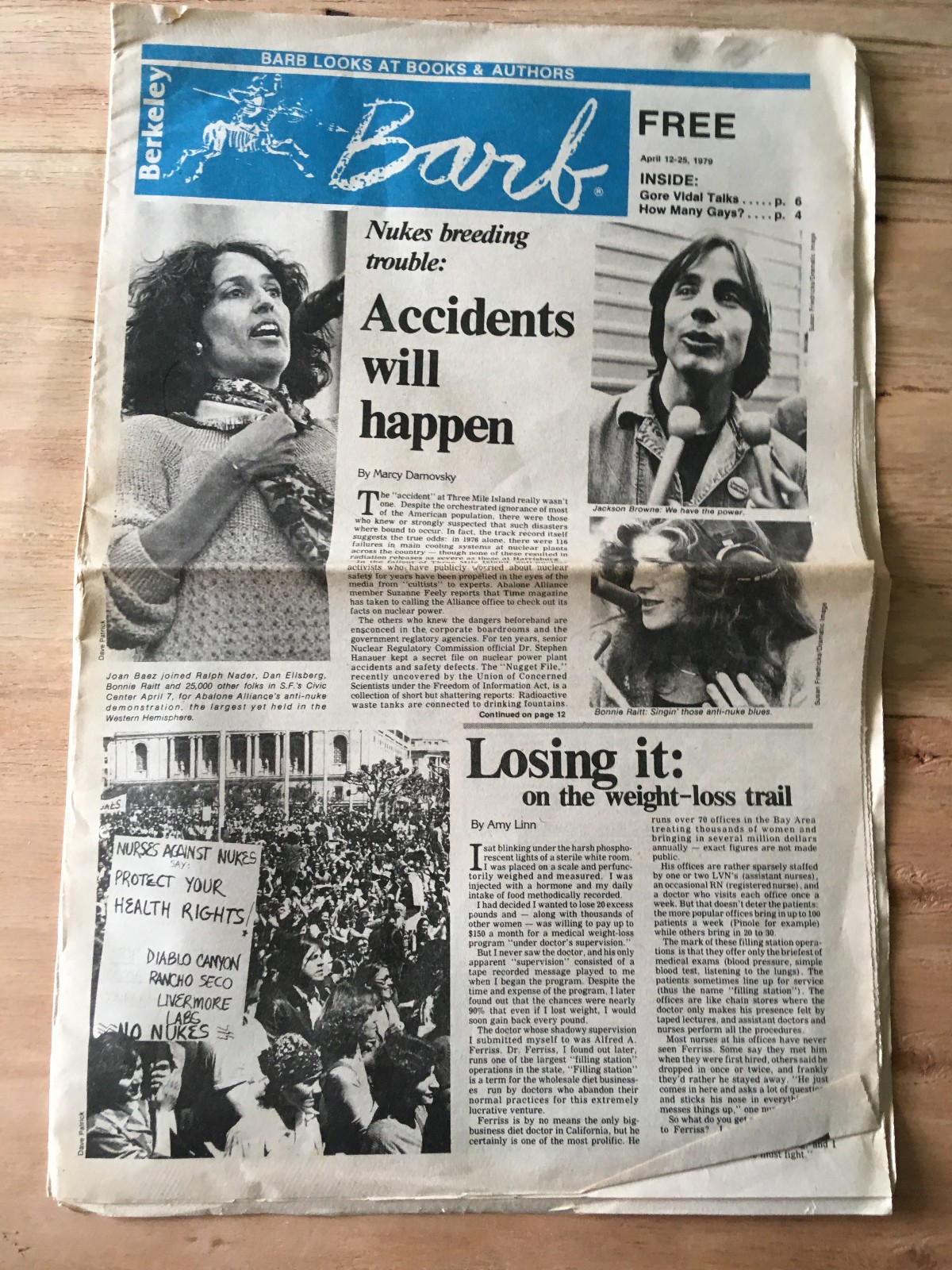 BERKELEY BARB 4/12/1979 Nukes Gore Vidal Gay Rights Weed