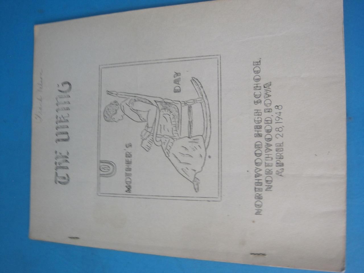 LOT OF 14 THE VIKING NORTHWOOD HIGHSCHOOL IOWA 1947-1948 NEWSPAPER BOOKLET RARE