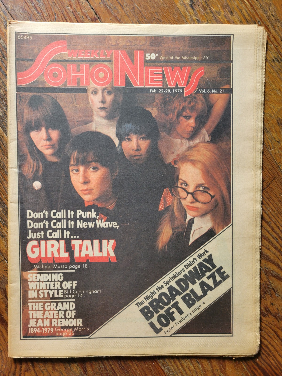Soho News, NYC, Feb 22-28, 1979, Girl Talk, Broadway Loft Blaze, Jean Renoir