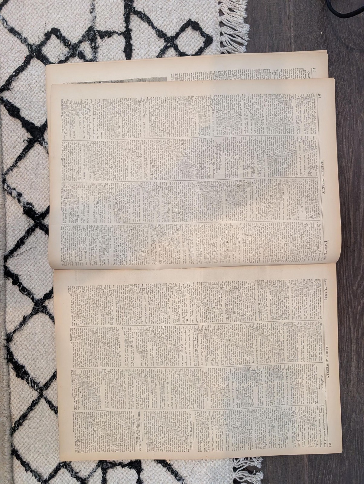 April 24 1869 Harpers Weekly, Nevada White Pine Mining, Suez Canal, Battle of Le