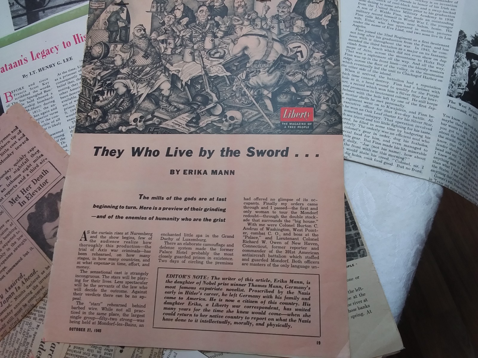 Vtg 1943 original war news articles Japan war Saturday Post, Examiner mixed lot