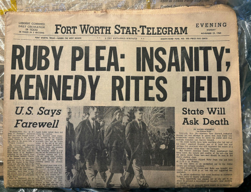 Vintage Nov 25 1963 Fort Worth Newspaper Ruby Plea JFK Kennedy Farewell