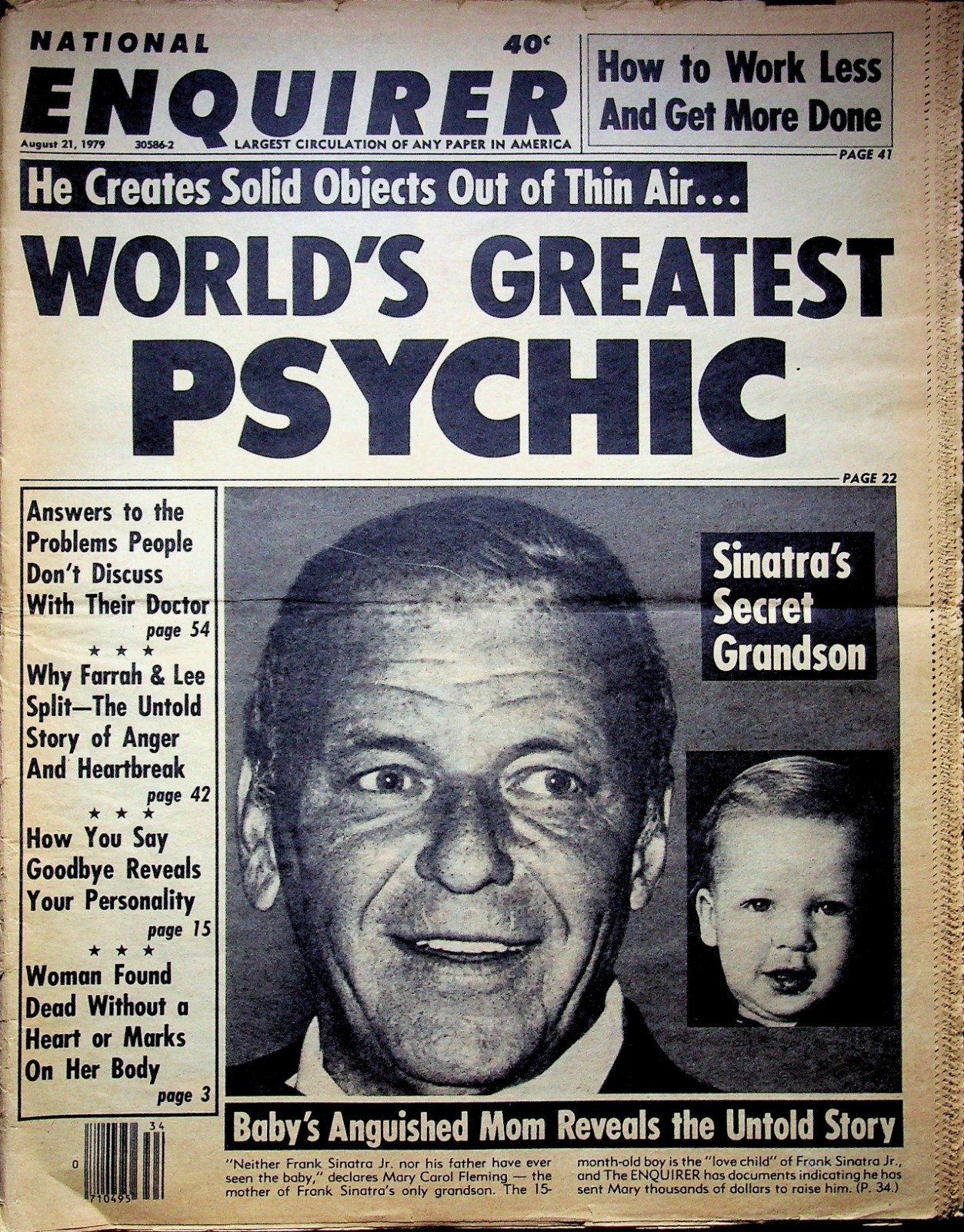 National Enquirer Tabloid Magazine Newspaper 1979 Vintage Used – Good