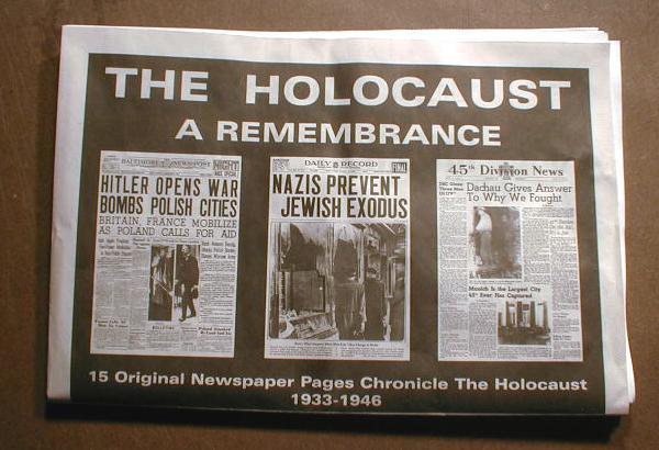 1933-1946 reprint display Newspapers REMEMBRANCE of THE HOLOCAUST Judaica WW II