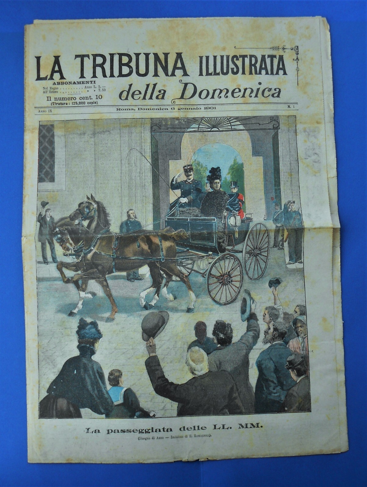 Tribuna Illustrata Savoia Vittorio Emanuele III 6 gennaio 1901 Regina Elena
