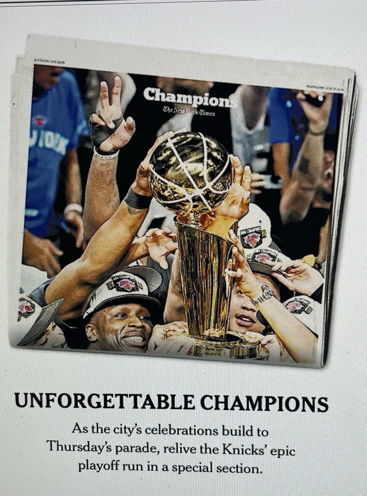 Knicks The New York Times NBA Championship Special Section June 17, 2026 Print