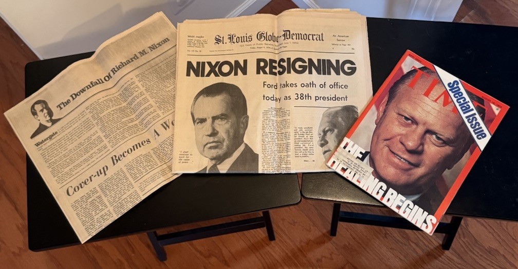St Louis Globe Democrat Newspaper Aug 9 1974 Nixon Resigning, TIME Aug 19