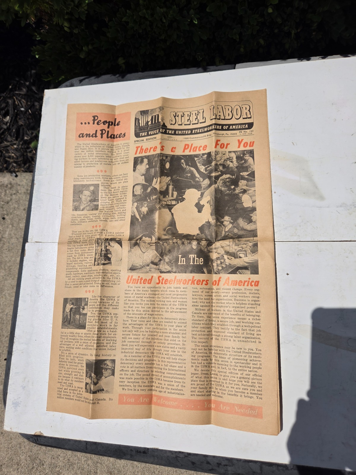 Vintage Steel Labor Newspaper United Steelworkers of America Union Americana
